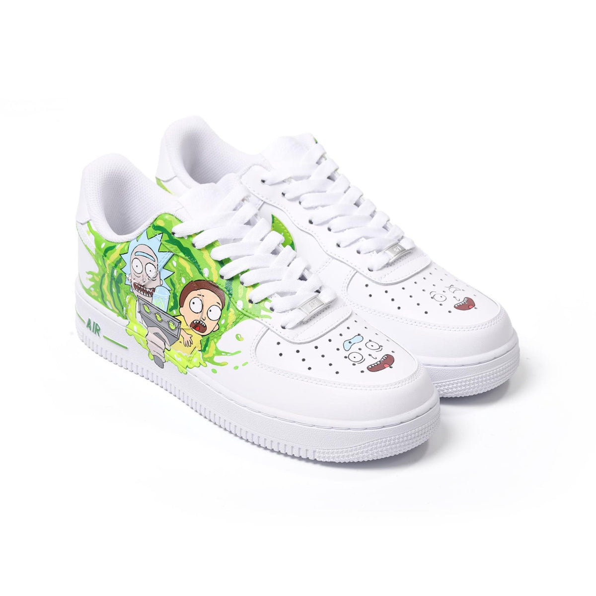Custom Mad Scientist Sneakers, Hand-Painted Air Force 1, Dimension Travel Inspired Shoes