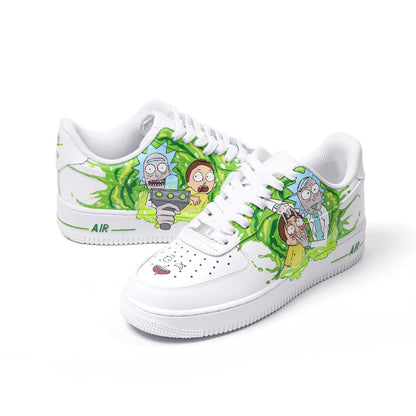 Custom Mad Scientist Sneakers, Hand-Painted Air Force 1, Dimension Travel Inspired Shoes