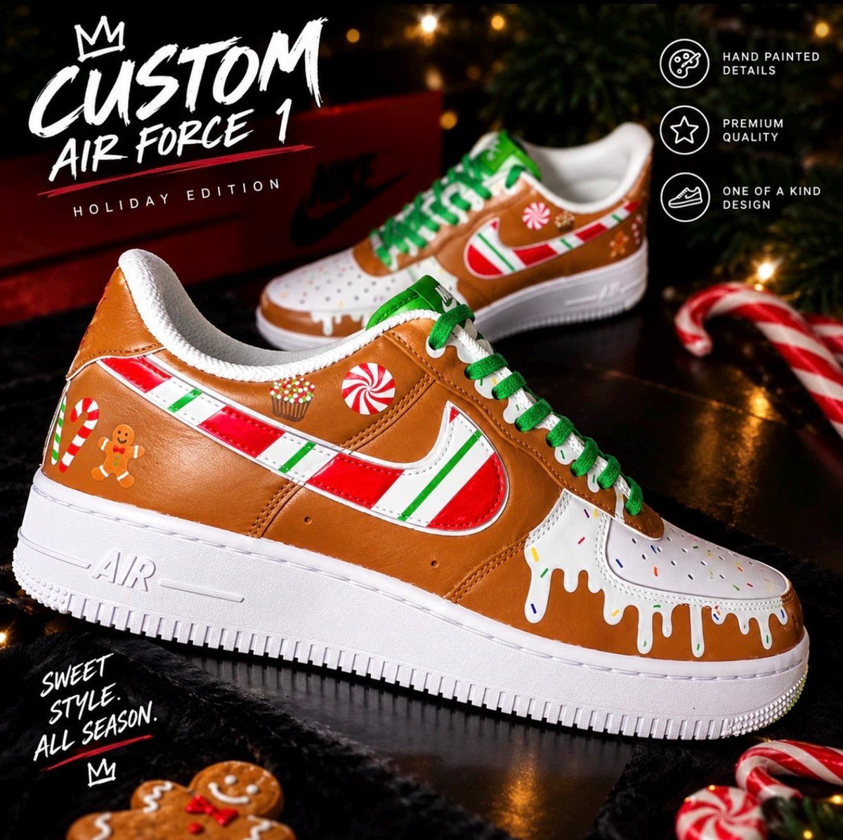 Holiday Custom Shoe: Gingerbread/Christmas