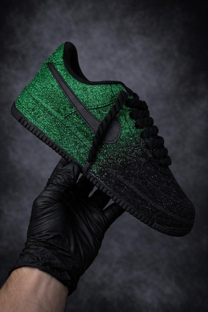 Air Force one Green Glitter Custom