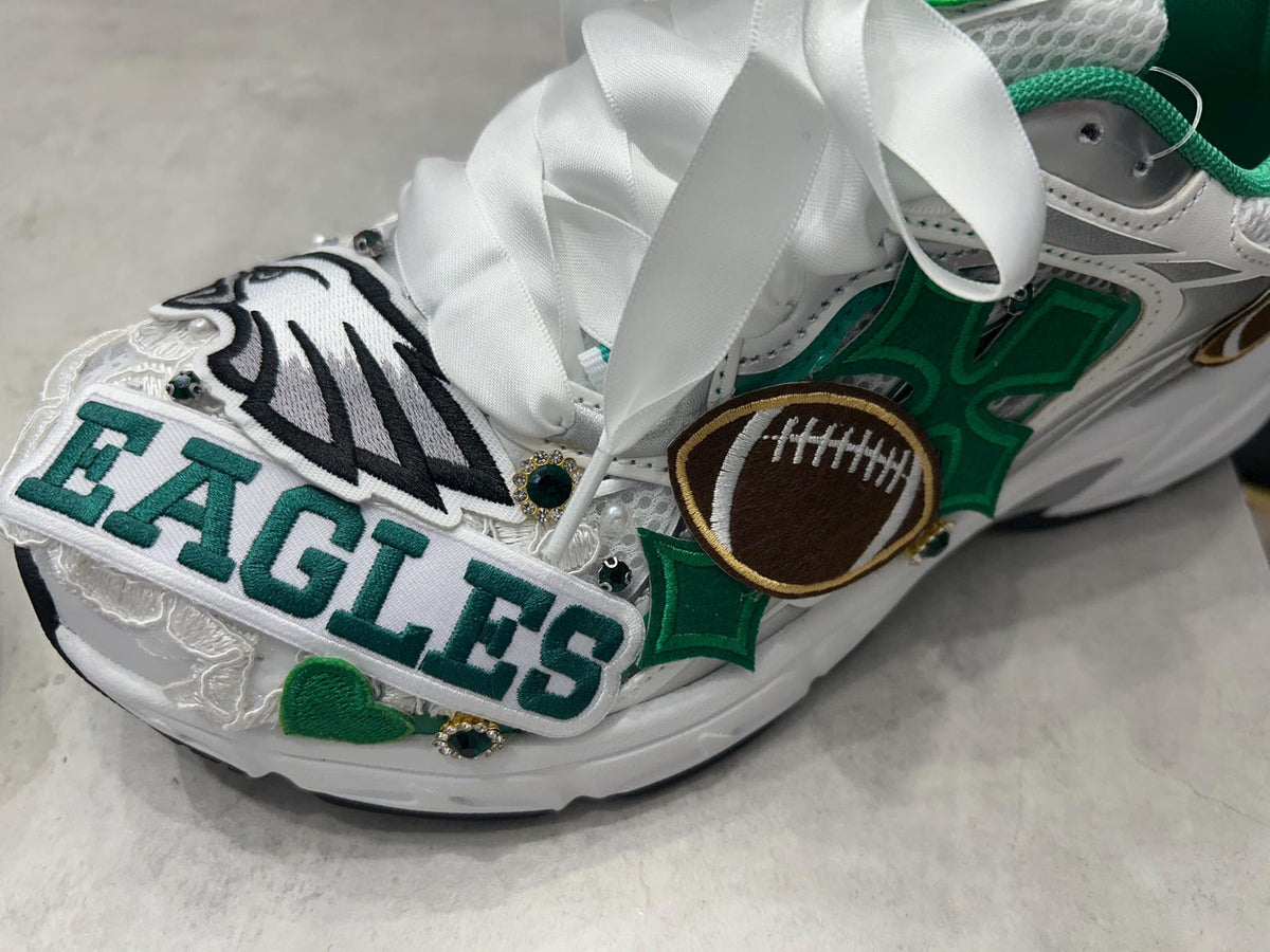CUSTOM Football team themed sneakers.   Sneakers are available in white or black