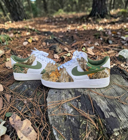 Woodland Camo Custom Sneakers | Hand-Painted & Wrapped | Made to Order