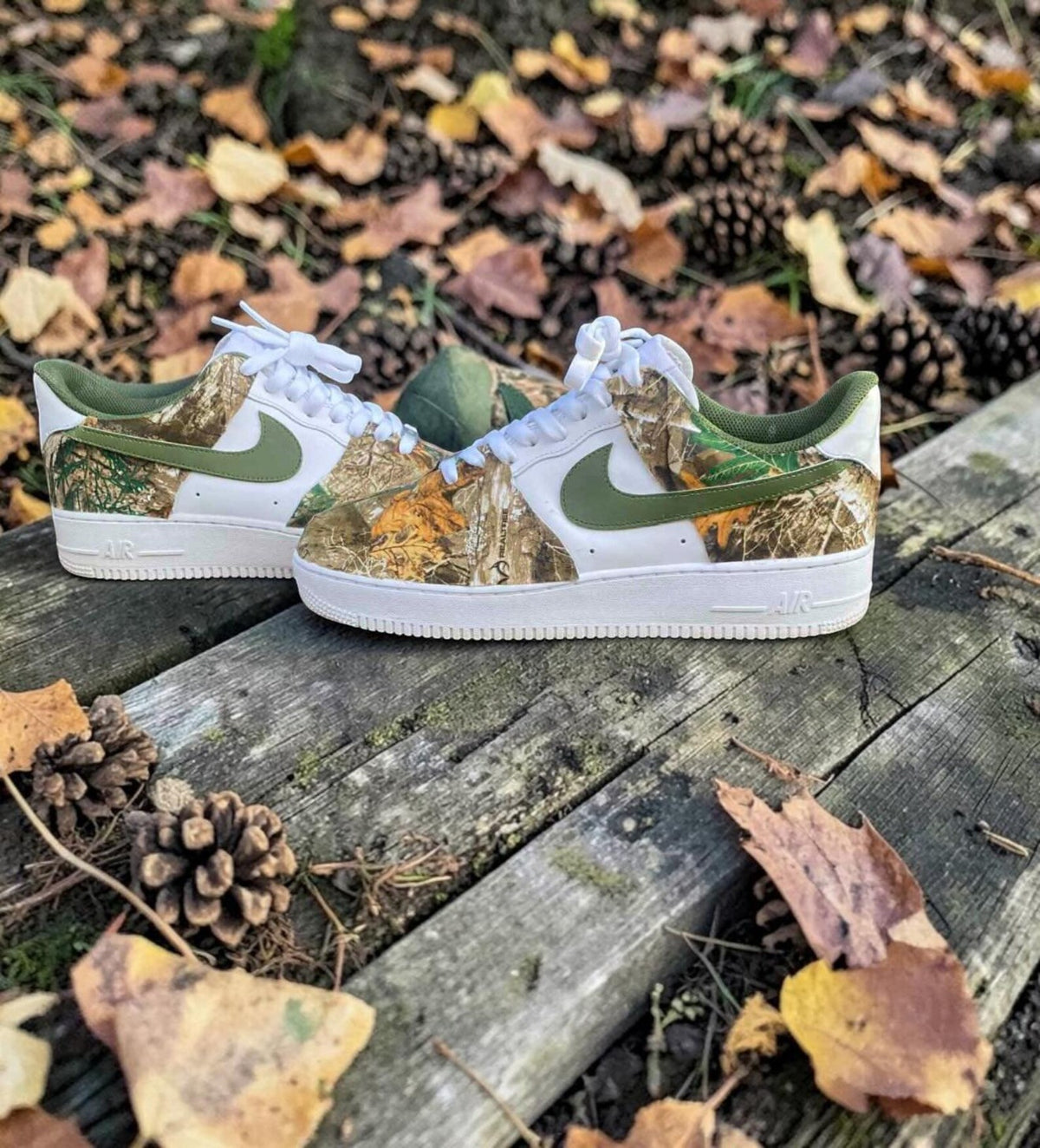 Woodland Camo Custom Sneakers | Hand-Painted & Wrapped | Made to Order