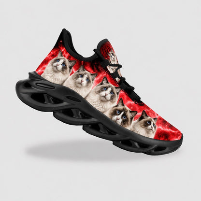 Custom Pet Photo Sneakers for Cat Lovers, Personalized Cat Nebula Shoes, Unique Gift for Pet Mom or Pet Dad
