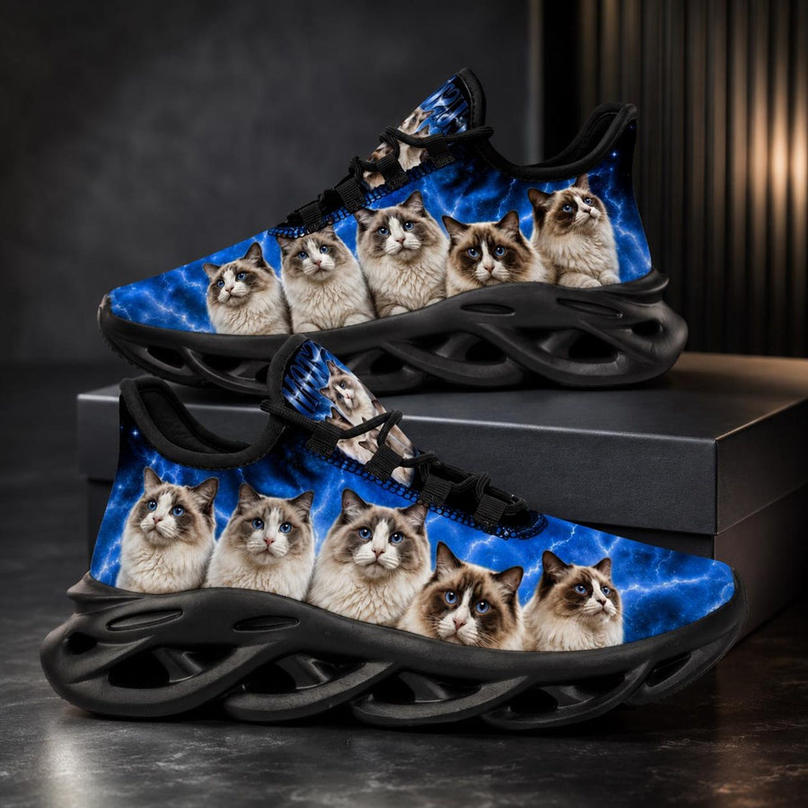 Custom Pet Photo Sneakers for Cat Lovers, Personalized Cat Nebula Shoes, Unique Gift for Pet Mom or Pet Dad