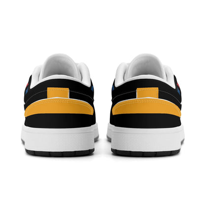 Pittsburgh Football Shoes, Black Gold Fan Sneakers for Men and Women, Steel City Game Day Kicks, Pennsylvania Football Gift, Fan Sneakers