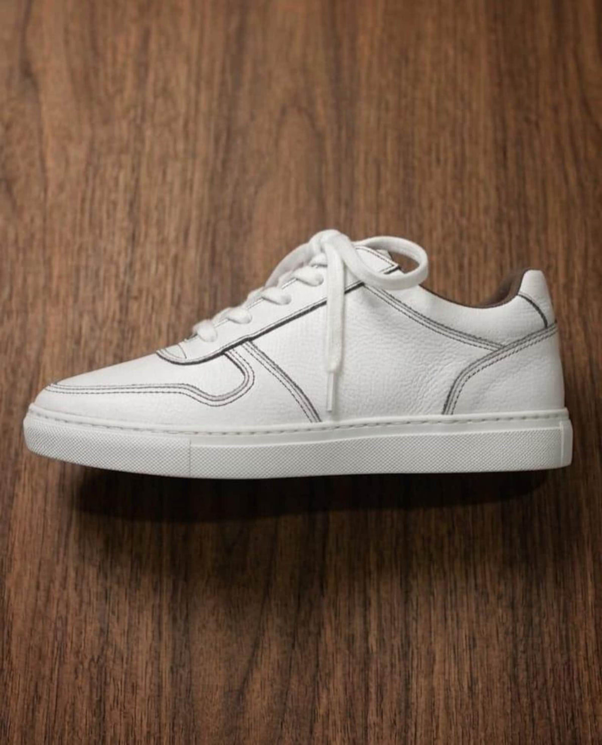 Men's Black Full Grain Leather Handmade Sneakers – Comfortable Walking Shoes