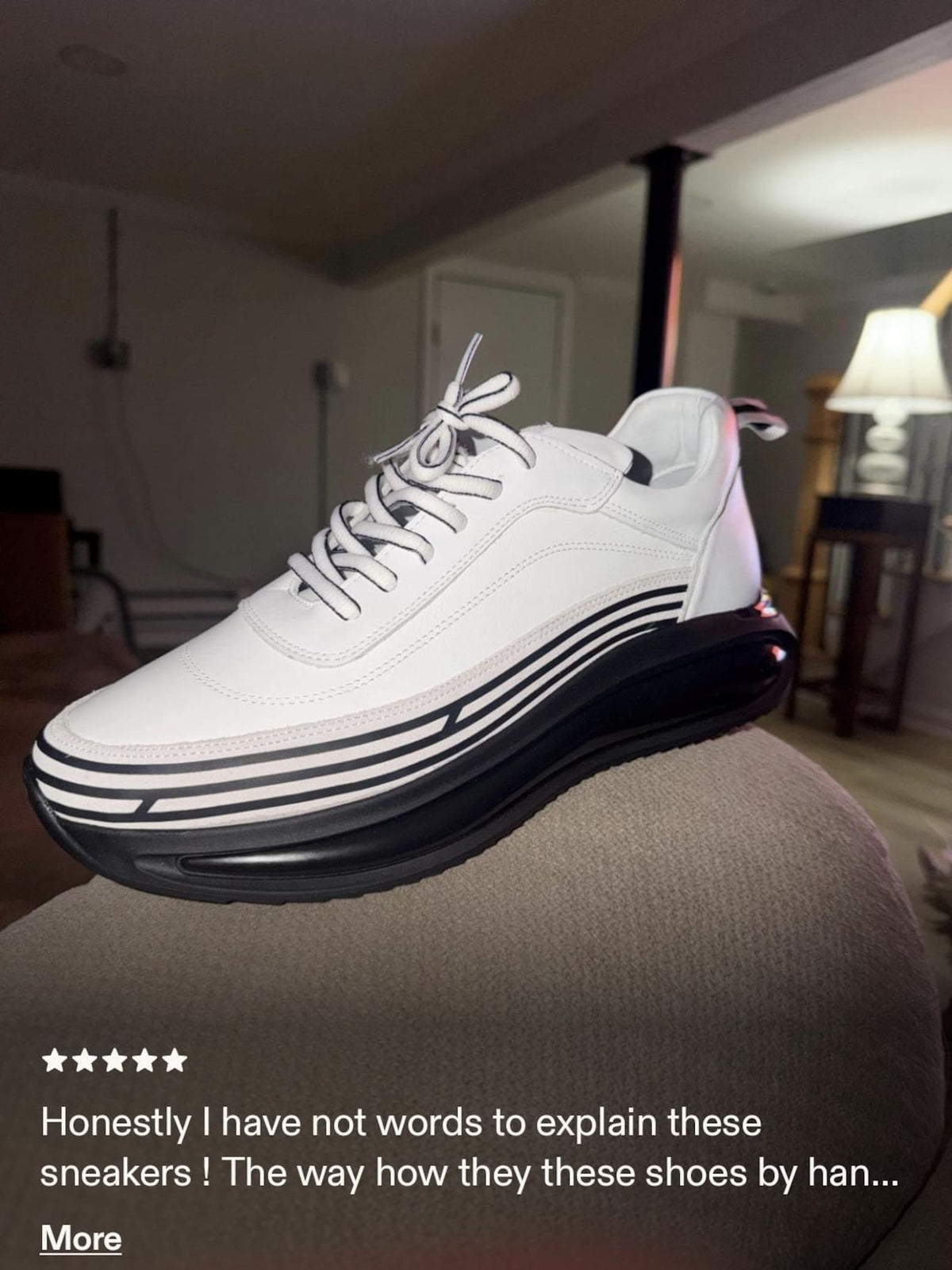Men’s Genuine Leather Sneakers, Walking Shoes, Casual Trainers, Handmade Streetwear Shoes, Modern Everyday Footwear