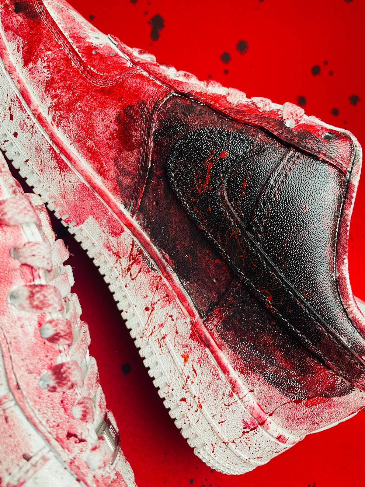 Custom Hand Painted AF1 Sneakers, Horror Skull Grim Reaper Shoes, Bloody Goth Halloween Art, Personalized Scary Movie Gift Men Women