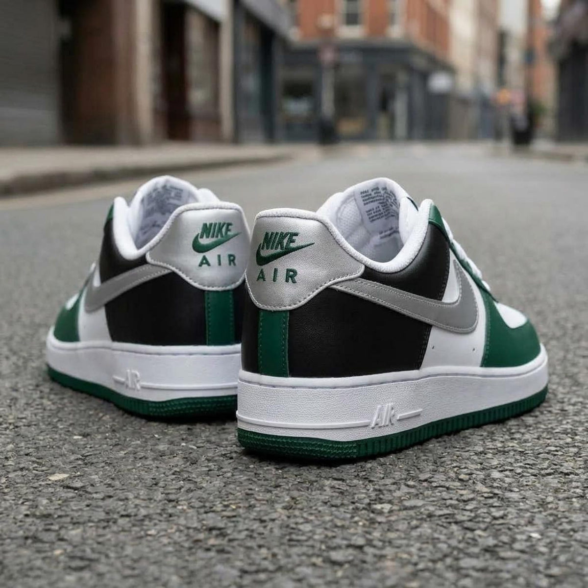 Green Black Sports Custom Air Force One, Handcrafted Kicks, Footwear