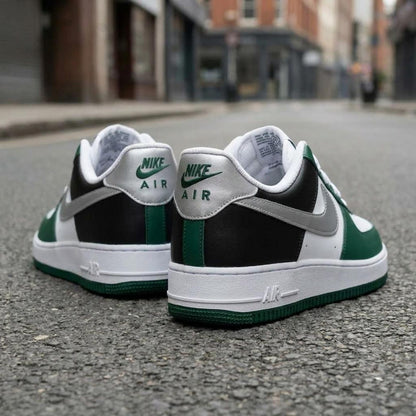 Green Black Sports Custom Air Force One, Handcrafted Kicks, Footwear