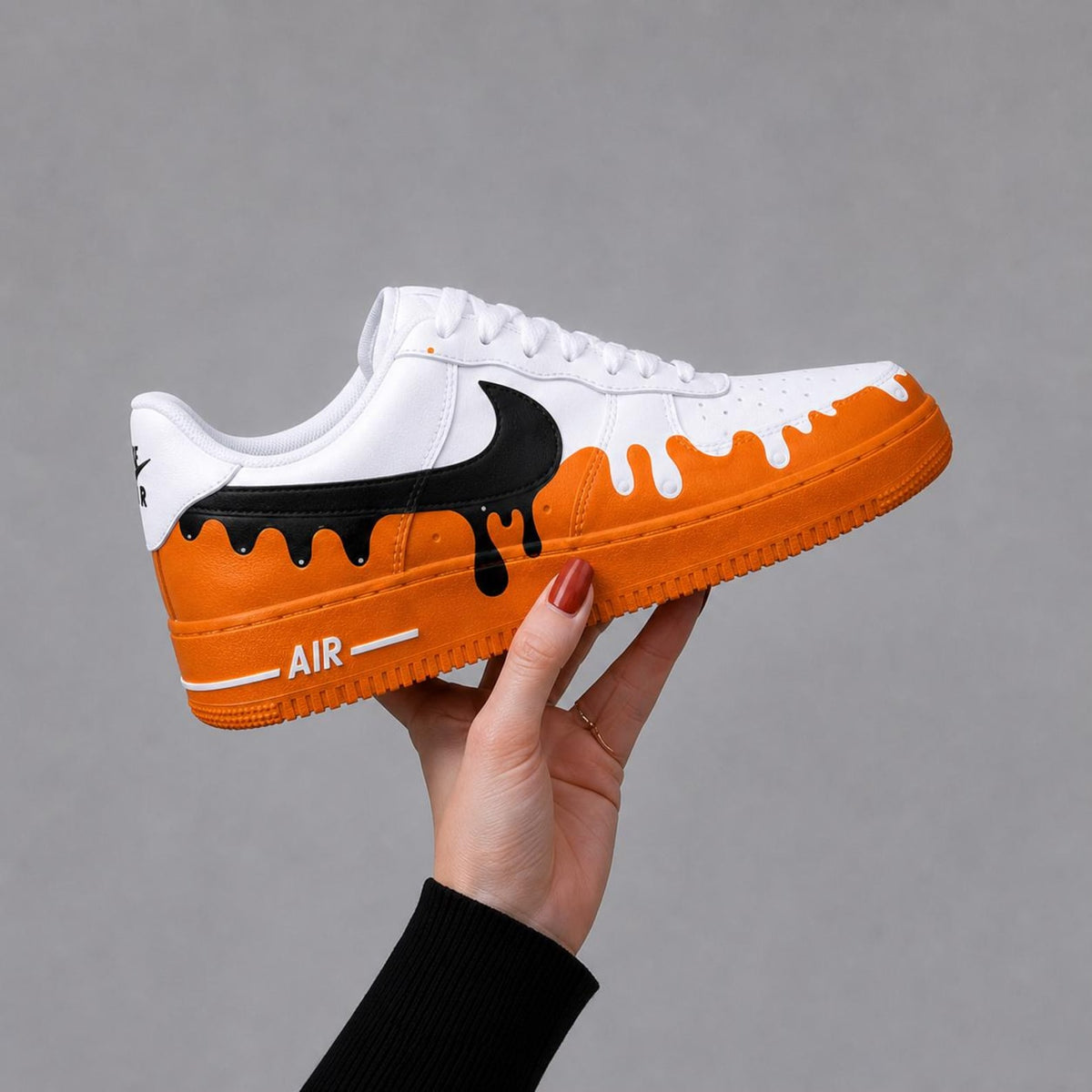 Custom Hand Painted AF1 Sneakers, Paint Drip Swoosh Shoes, Colorful Splash Aesthetic Sneakers, Personalized Streetwear Gift Men Women