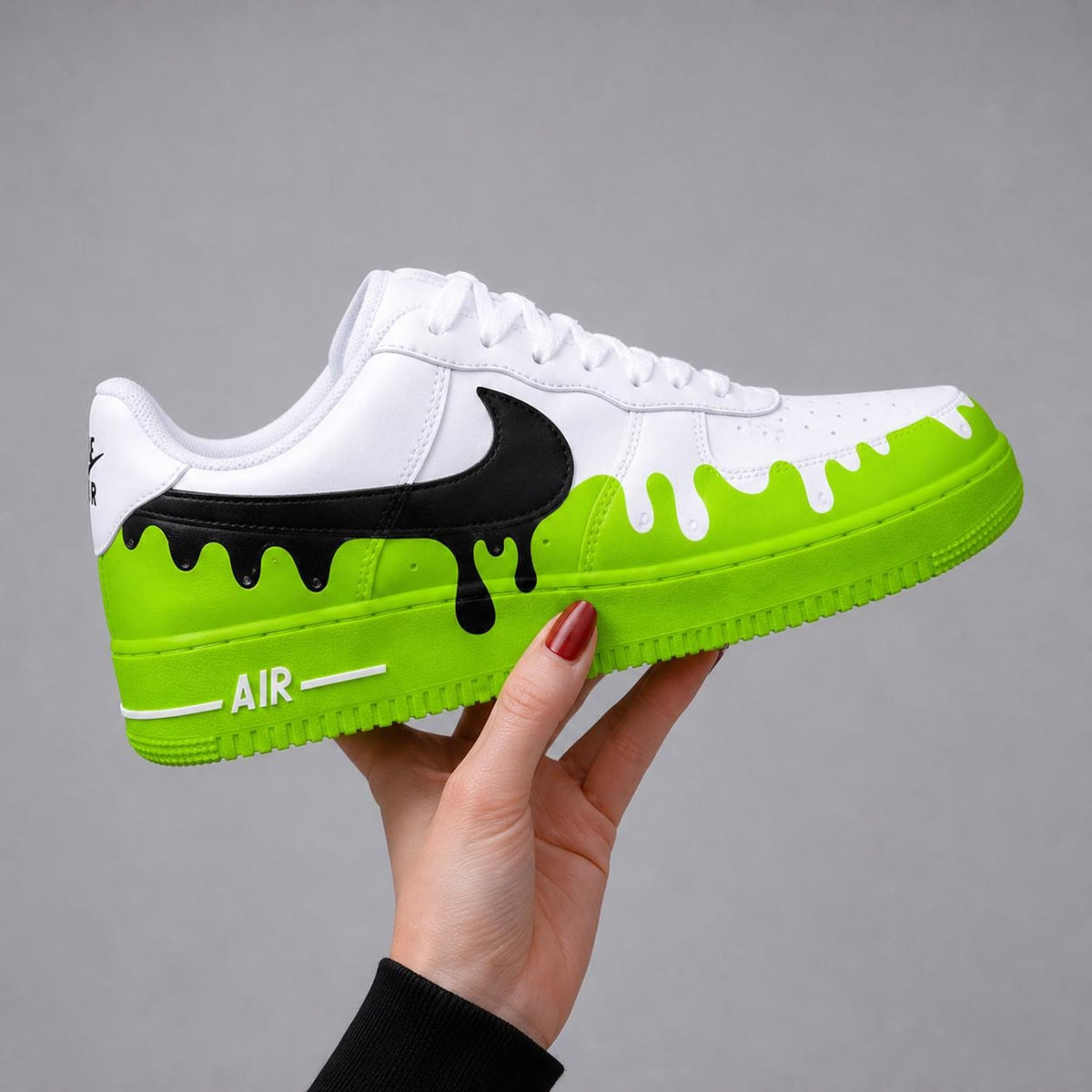 Custom Hand Painted AF1 Sneakers, Paint Drip Swoosh Shoes, Colorful Splash Aesthetic Sneakers, Personalized Streetwear Gift Men Women