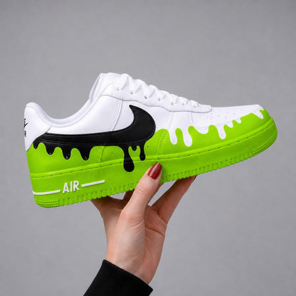 Custom Hand Painted AF1 Sneakers, Paint Drip Swoosh Shoes, Colorful Splash Aesthetic Sneakers, Personalized Streetwear Gift Men Women