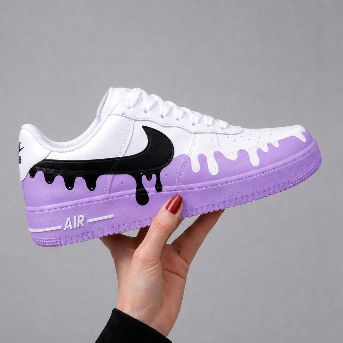 Custom Hand Painted AF1 Sneakers, Paint Drip Swoosh Shoes, Colorful Splash Aesthetic Sneakers, Personalized Streetwear Gift Men Women
