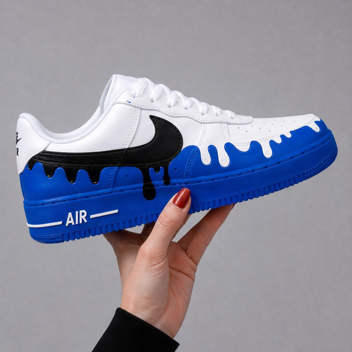 Custom Hand Painted AF1 Sneakers, Paint Drip Swoosh Shoes, Colorful Splash Aesthetic Sneakers, Personalized Streetwear Gift Men Women