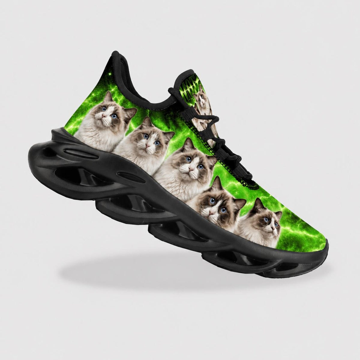 Custom Pet Photo Sneakers for Cat Lovers, Personalized Cat Nebula Shoes, Unique Gift for Pet Mom or Pet Dad