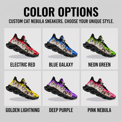 Custom Pet Photo Sneakers for Cat Lovers, Personalized Cat Nebula Shoes, Unique Gift for Pet Mom or Pet Dad