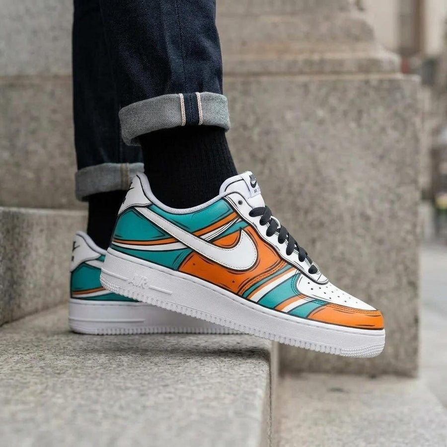 Custom Painted Shoes, Comic Art AF1 Kicks, Handcrafted Sports Sneakers
