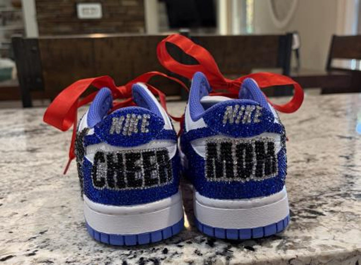Custom Team Pride Shoes | Rhinestone Sports Parent Sneakers | One-of-a-Kind Gift