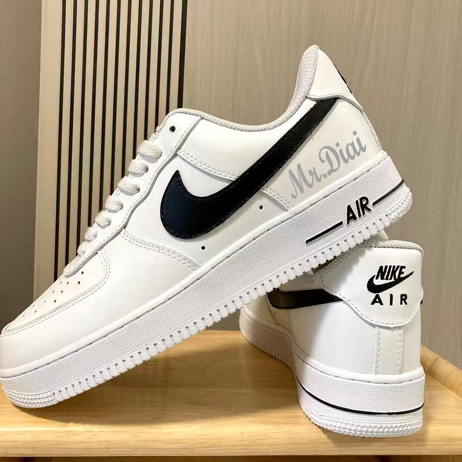 Custom Groom & Groomsmen Wedding Sneakers, Personalized Groomsmen Team Sneakers,Shoelaces,Minimalist Black Best Man Gift,Prom Wedding Shoes