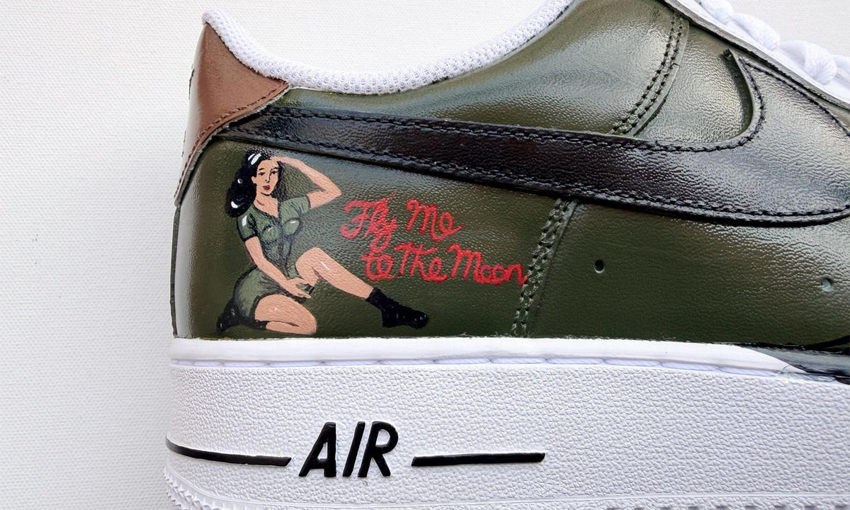 Custom Fighter Jet Air Force 1 | Hand Painted Military Aviation Shark Teeth Sneakers