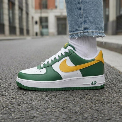 Green Gold Sports Custom Air Force One, Game Day Kicks, Footwear