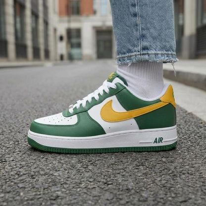 Green Gold Sports Custom Air Force One, Game Day Kicks, Footwear