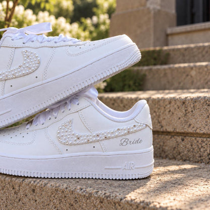 Bride & Groom Wedding Sneakers, Personalized Matching Couple Shoes