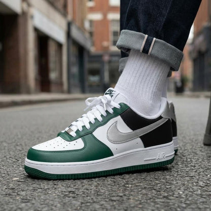 Green Black Sports Custom Air Force One, Handcrafted Kicks, Footwear
