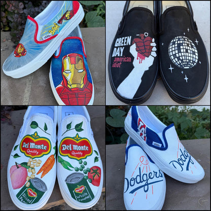 Custom Painted Vans // Completely Customizable Handpainted Shoes / Slip-Ons / Sneakers / Christmas gift for him her *READ DESCRIPTION*