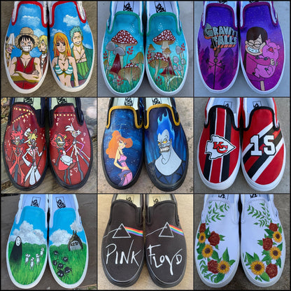 Custom Painted Vans // Completely Customizable Handpainted Shoes / Slip-Ons / Sneakers / Christmas gift for him her *READ DESCRIPTION*