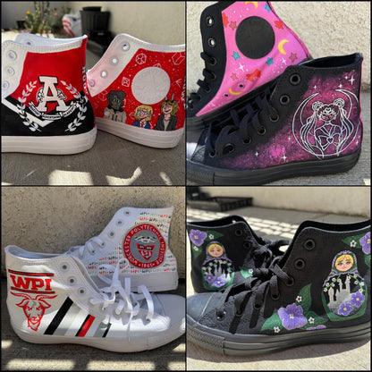 Custom Painted Converse // Completely Customizable Handpainted Shoes / Hi-tops / birthday Christmas gift for him her *READ DESCRIPTION*