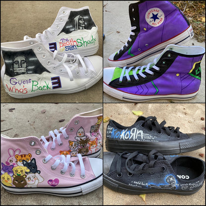 Custom Painted Converse // Completely Customizable Handpainted Shoes / Hi-tops / birthday Christmas gift for him her *READ DESCRIPTION*