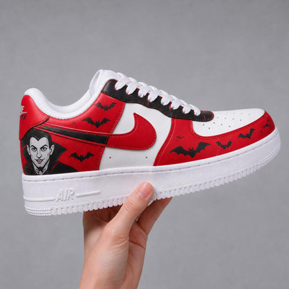 Custom Hand Painted Halloween Sneakers, Spooky Pumpkin Ghost Skeleton AF1, Witch Frankenstein Shoes, Personalized Horror Gift Men Women