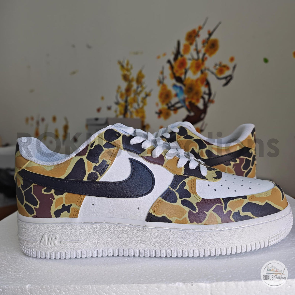 Custom Air Force 1 Camo Sneakers, AF1 Duck Camouflage Shoes, Hand Painted Streetwear Sneakers, Military Style Gift