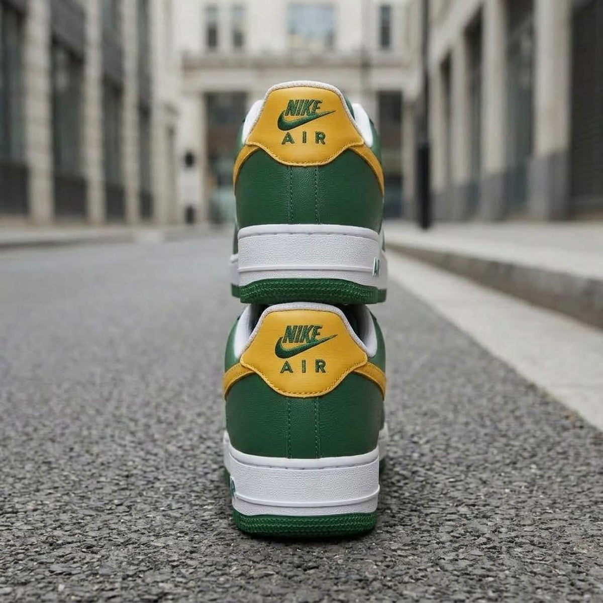 Green Gold Sports Custom Air Force One, Game Day Kicks, Footwear
