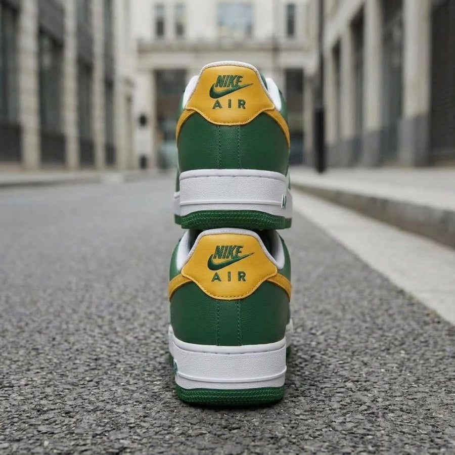 Green Gold Sports Custom Air Force One, Game Day Kicks, Footwear
