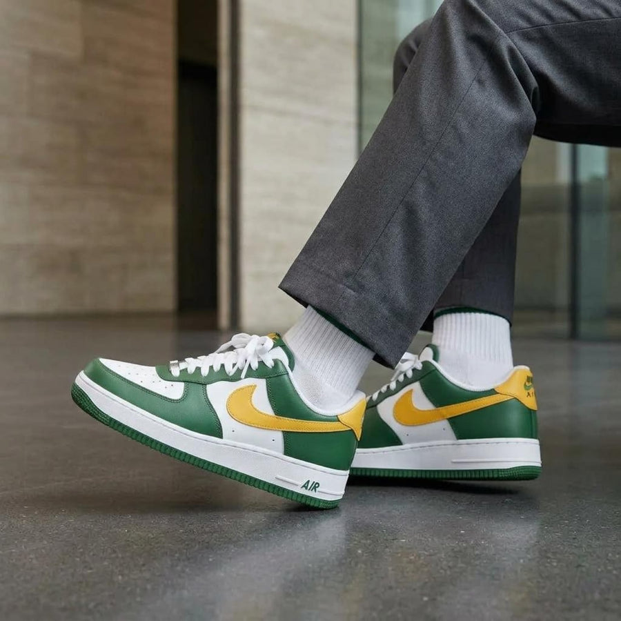 Green Gold Sports Custom Air Force One, Game Day Kicks, Footwear