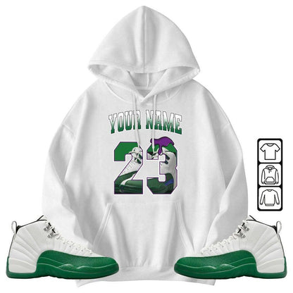 Custom Name Number 23 Drip Shoes Sneaker Shirt Green to Match Jordan 12 Bucks 2026 T Shirt , Jordan 12 Bucks Matching Sneaker