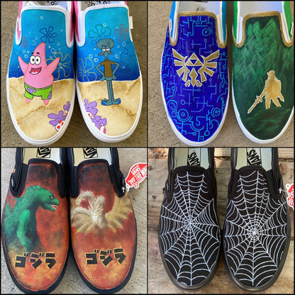 Custom Painted Vans // Completely Customizable Handpainted Shoes / Slip-Ons / Sneakers / Christmas gift for him her *READ DESCRIPTION*