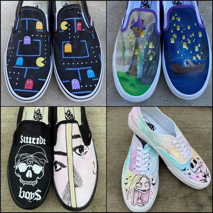 Custom Painted Vans // Completely Customizable Handpainted Shoes / Slip-Ons / Sneakers / Christmas gift for him her *READ DESCRIPTION*