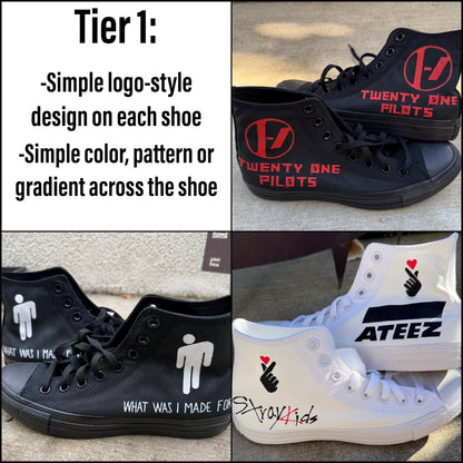 Custom Painted Converse // Completely Customizable Handpainted Shoes / Hi-tops / birthday Christmas gift for him her *READ DESCRIPTION*