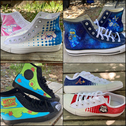 Custom Painted Converse // Completely Customizable Handpainted Shoes / Hi-tops / birthday Christmas gift for him her *READ DESCRIPTION*