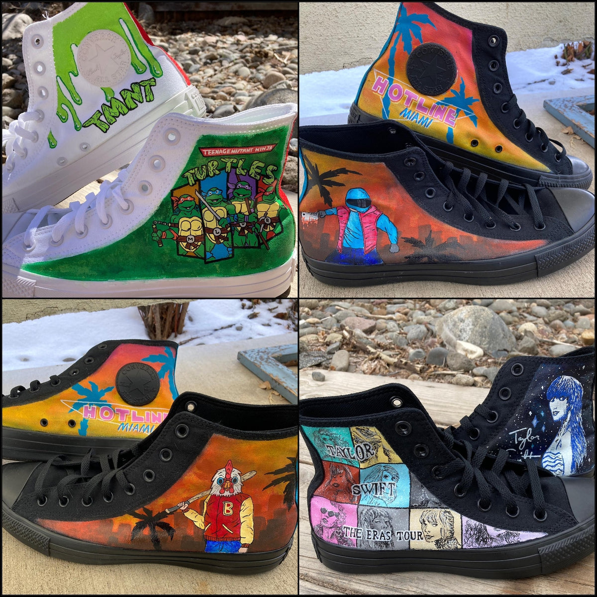 Custom Painted Converse // Completely Customizable Handpainted Shoes / Hi-tops / birthday Christmas gift for him her *READ DESCRIPTION*