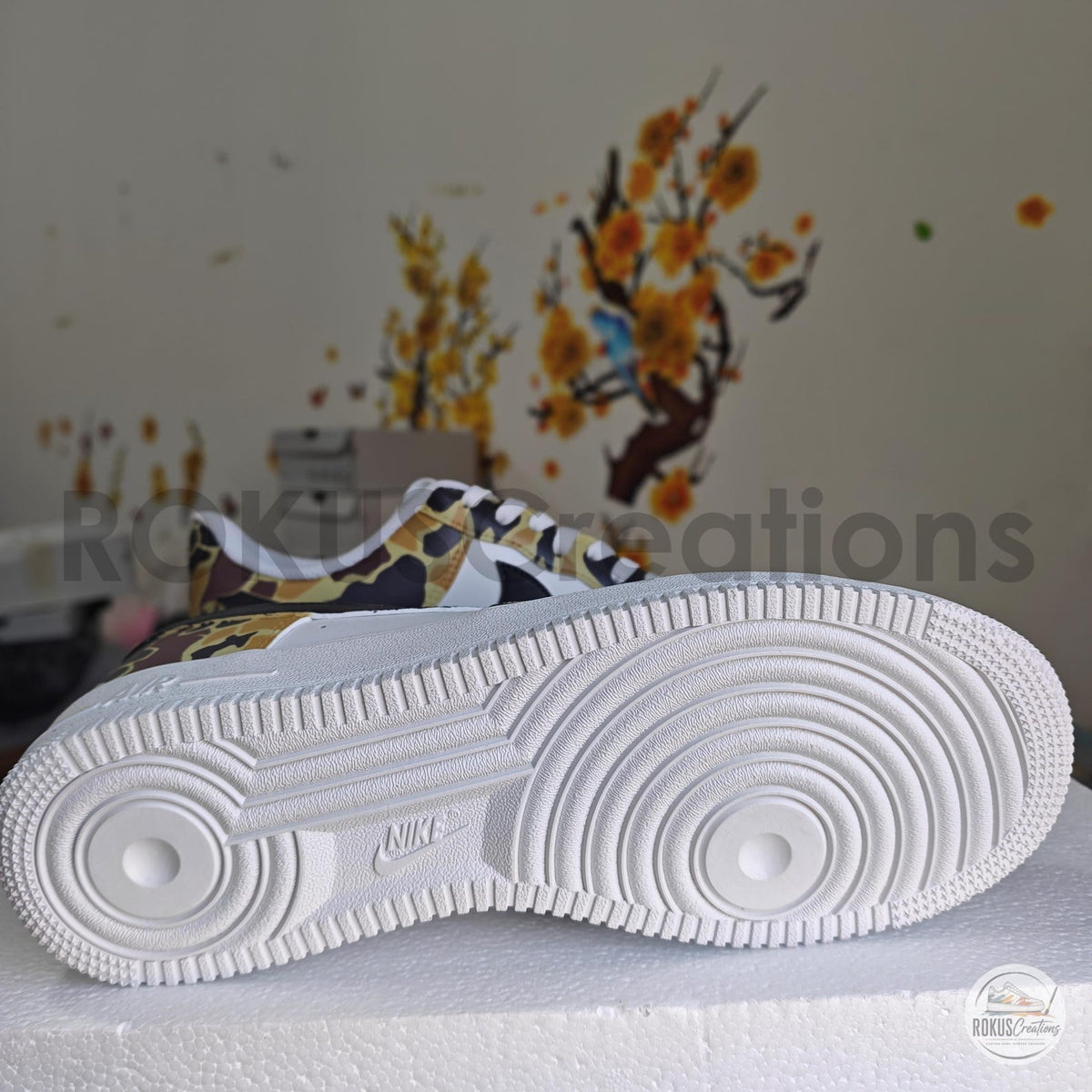 Custom Air Force 1 Camo Sneakers, AF1 Duck Camouflage Shoes, Hand Painted Streetwear Sneakers, Military Style Gift